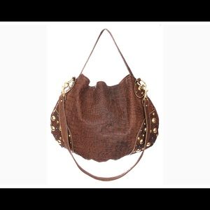Tan leather lambskin shoulder bag